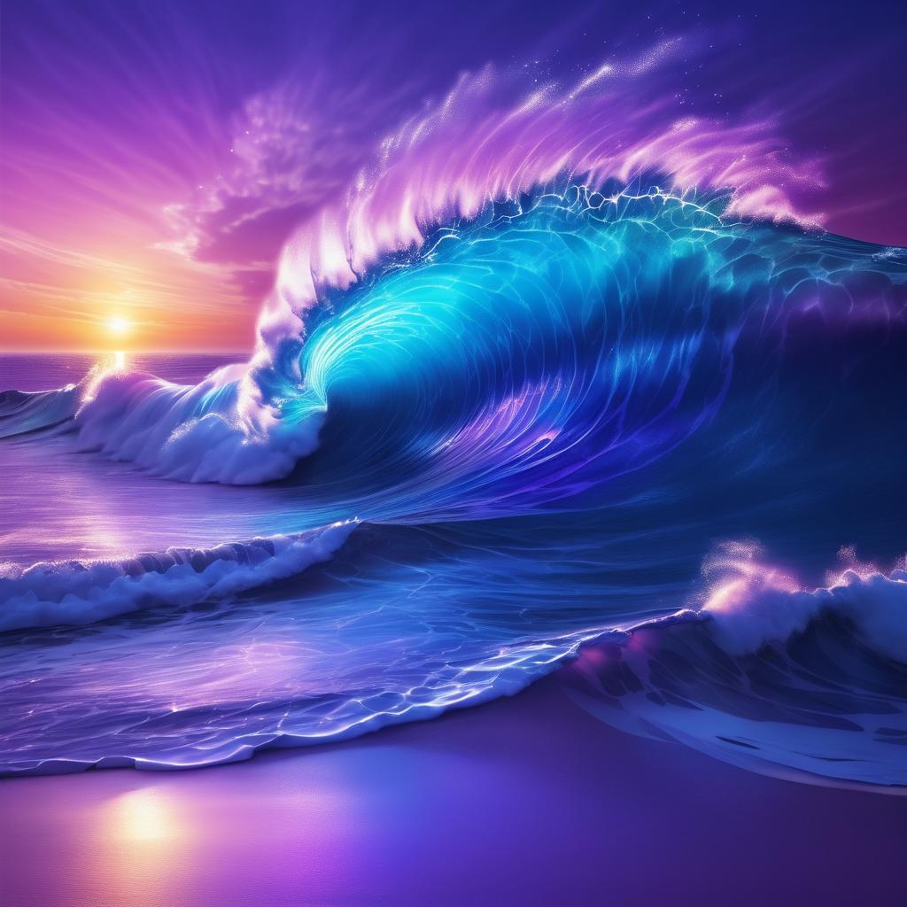 Magical Ocean Sunset with Flowing Hair