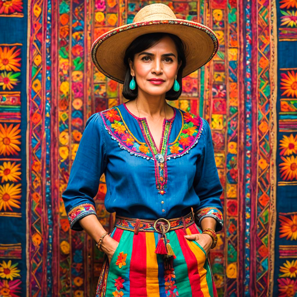 Vibrant Mexican Woman in Traditional Attire