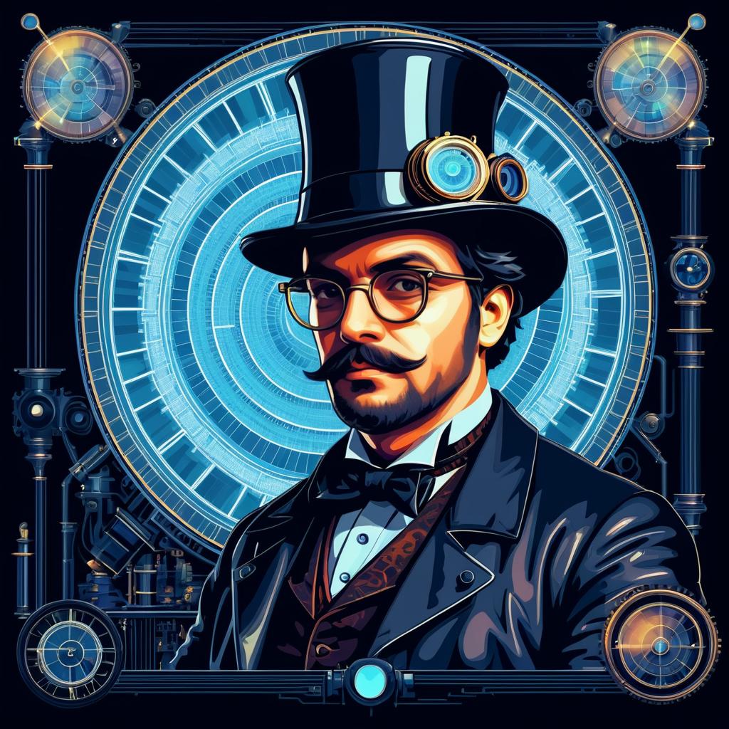 Victorian Steam-Powered Inventor Portrait