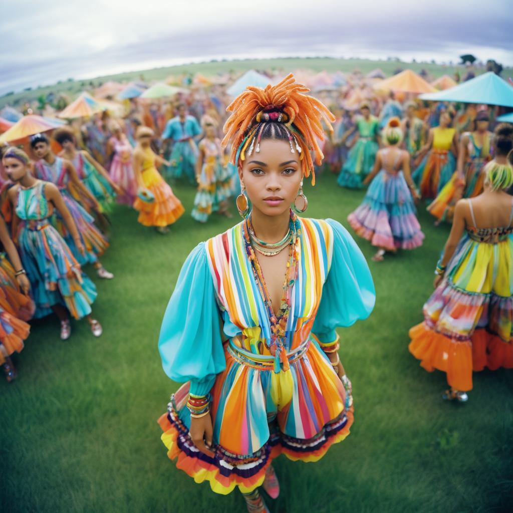 Vibrant Musician in Colorful Kenzo Outfit