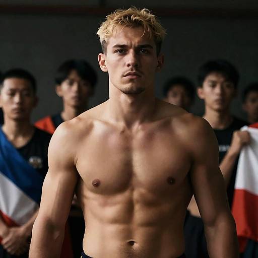 Intense Portrait of a Muscular Man