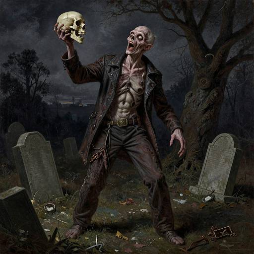 Ghoul in Graveyard Night Portrait