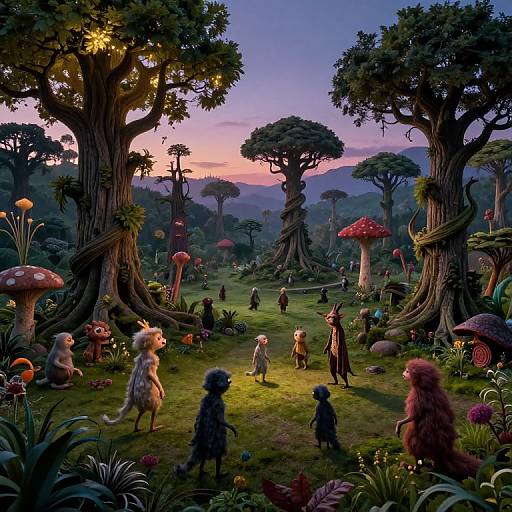 Surreal Twilight Realm in Bosch Style