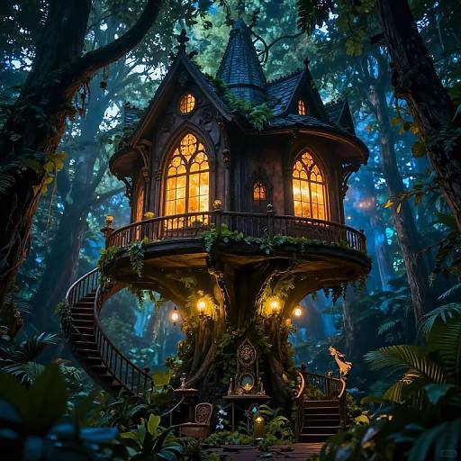 Mystical Gothic Treehouse Bedroom