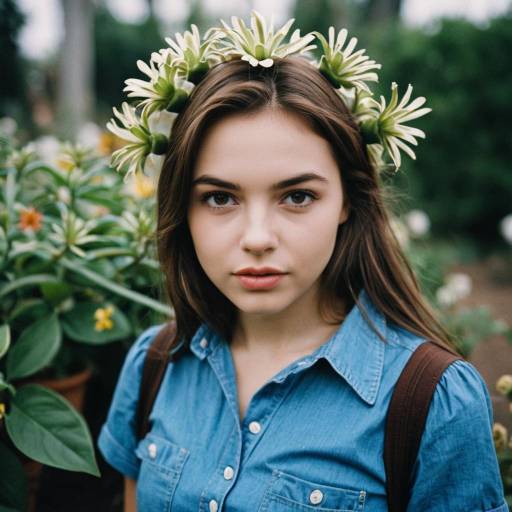 Whimsical Plant Girl Costume Outdoors