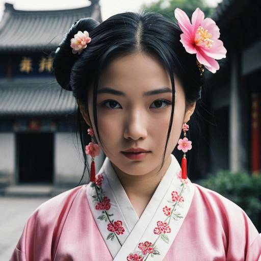 Elegant Girl in Traditional Chinese Costume