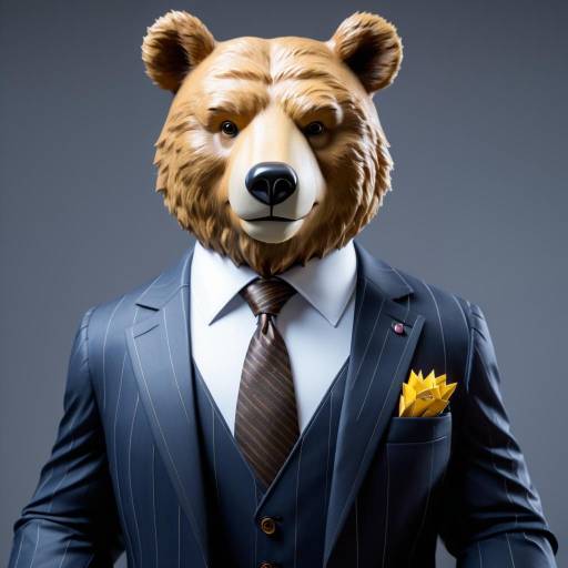 Stylish Bear in Business Suit