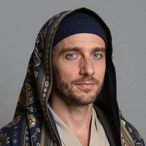 Stylish Male Portrait in Head Wrap