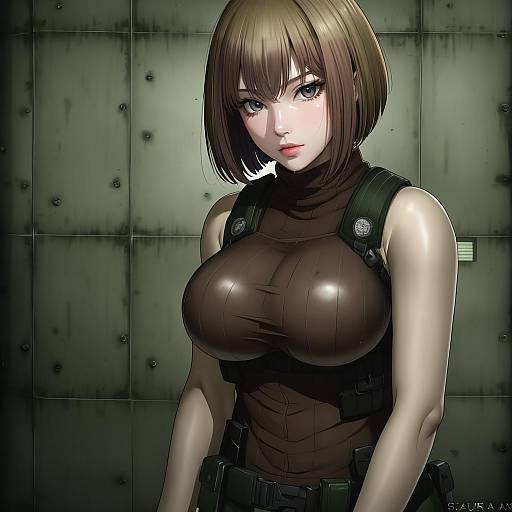 Illustration of Ashley graham, resident evil in the style of Sakura ani