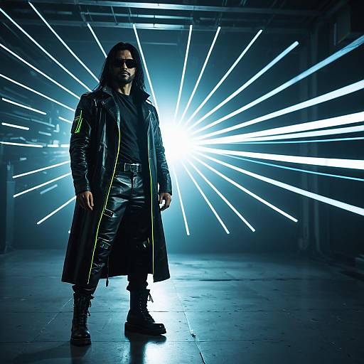 Neo-Latino Cyberpunk Portrait 2077 Cinematic