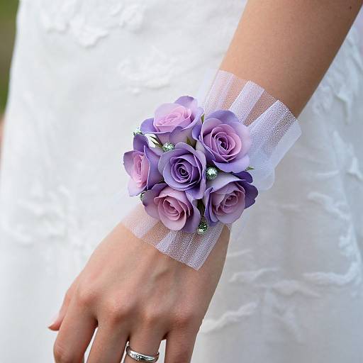 Elegant Purple Pink Bridal Wrist Corsage