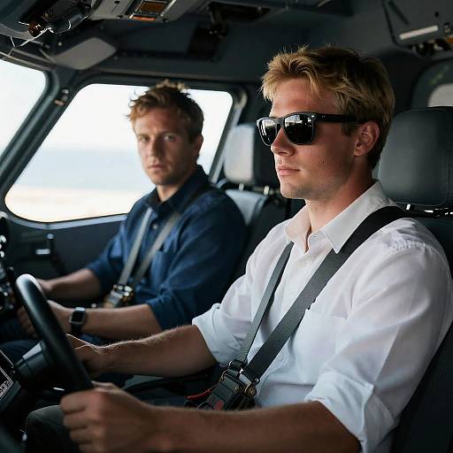 Dynamic Duo in a Cockpit Scene