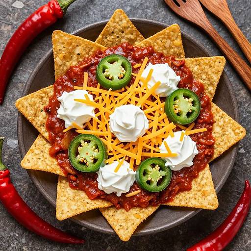 Top-Down Spicy Nacho Platter