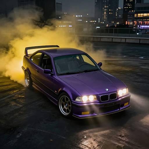 Purple BMW E36 M3 Drifting Scene