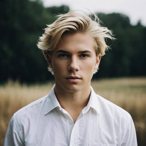 Young Man in White Shirt Outdoors