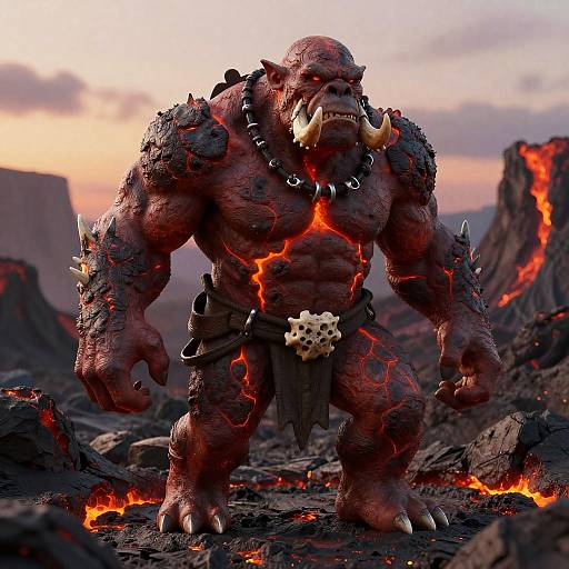 Lava-Scarred Super Ogre in Volcanic Crater