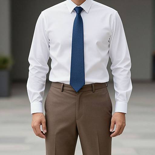 Man in White Shirt and Blue Tie