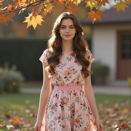 Photorealistic Portrait in Autumn Garden