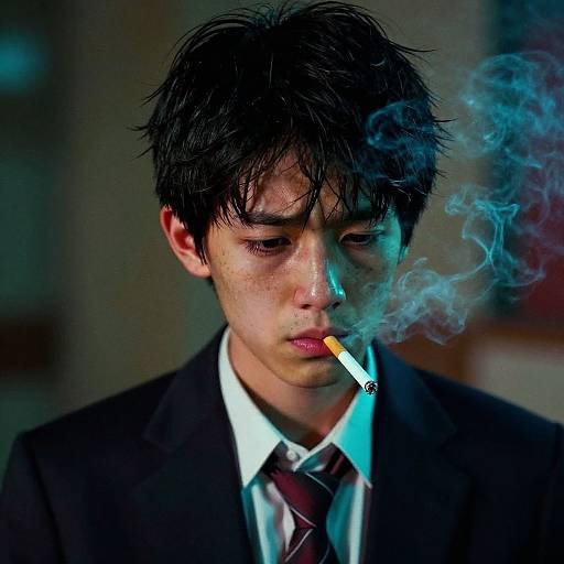 Moody Cinematic Portrait of Enigmatic Boy