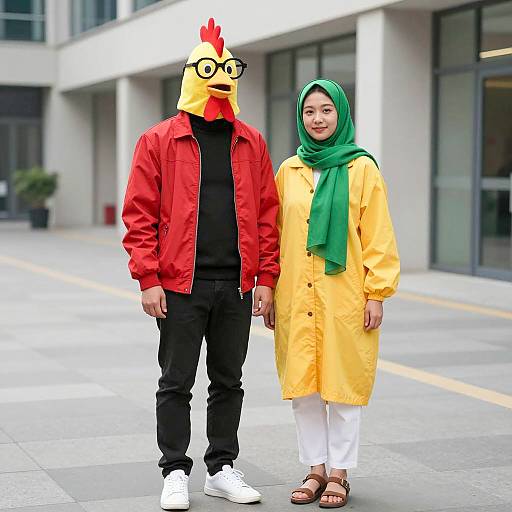 Humorous Urban Costume Duo Photograph