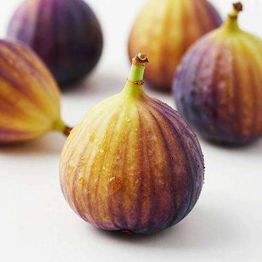 Close-up of Ripe Fig with Yellow and Purple Skin