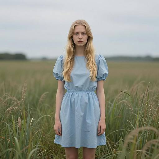 Blonde Woman in a Field of Grass