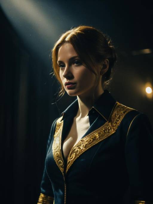 Woman in Detailed Emma Sheen Cosplay Costume