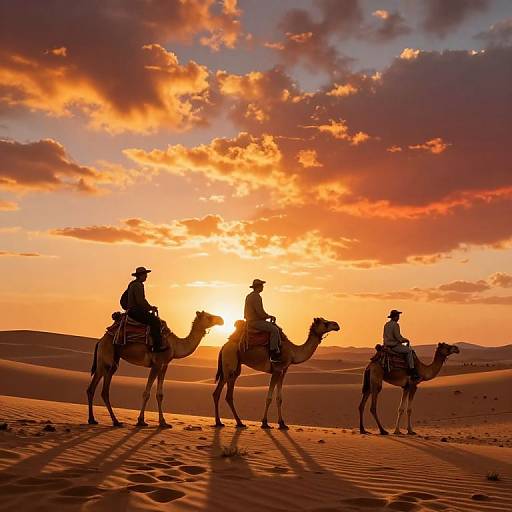 Sunset Desert Caravan Fantasy