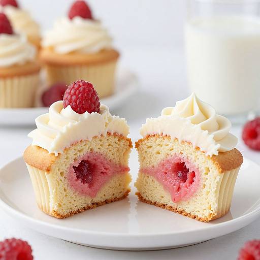 Delicate Raspberry White Chocolate Cupcake