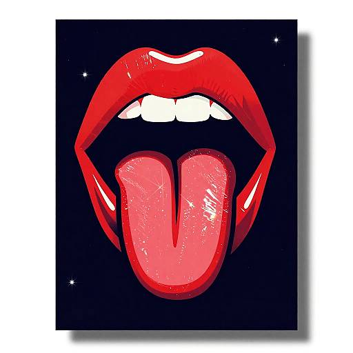 Holographic Pop Art Lips Poster