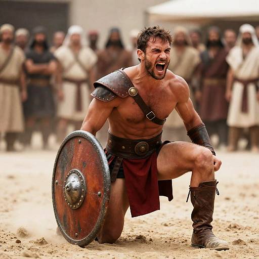 Fierce Warrior in Ancient Arena