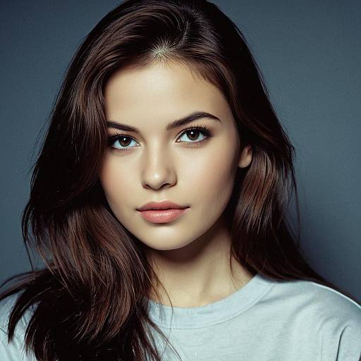 Portrait of young woman with brown hair