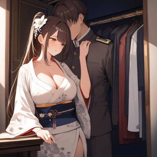Romantic Kancolle Admiral in Silk Kimono