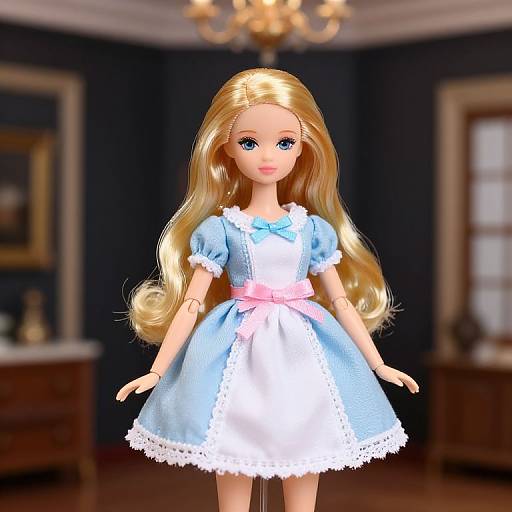 Blonde Doll in Elegant Room