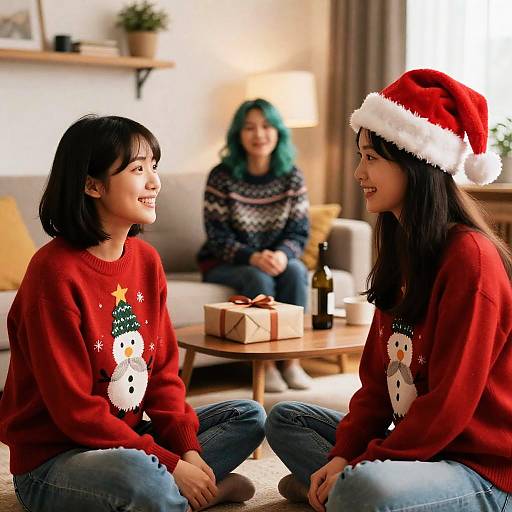 Cozy Christmas Living Room Scene