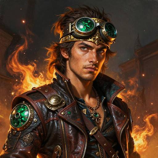 Intricate Steampunk Sky Pirate Portrait