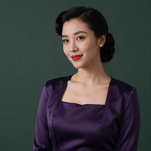 Vintage Elegance in Purple Attire
