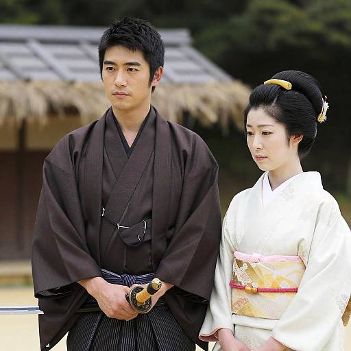 Traditional Japanese Portrait in Nature