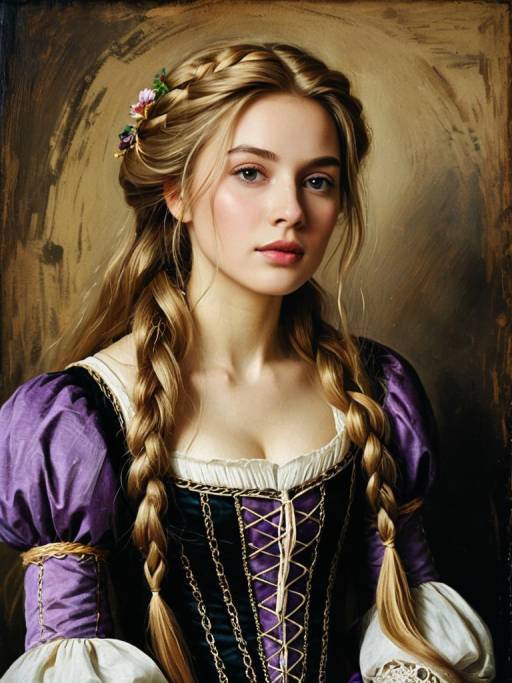 Renaissance Portrait of Tangled Rapunzel