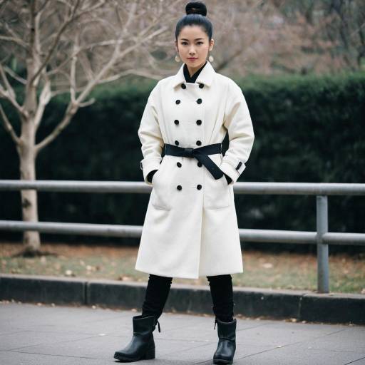 Asian Woman in White Coat with Hair Bun