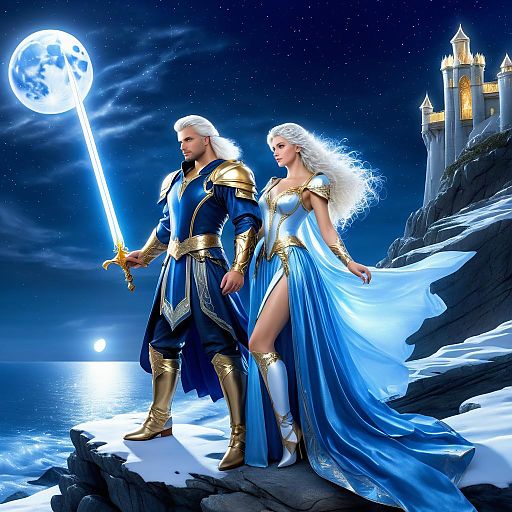Enchanting Angelic Romance at Night Enchanting Angelic Romance at Night