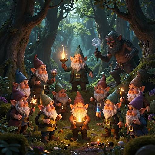 Mystical Gnomes in Enchanted Forest