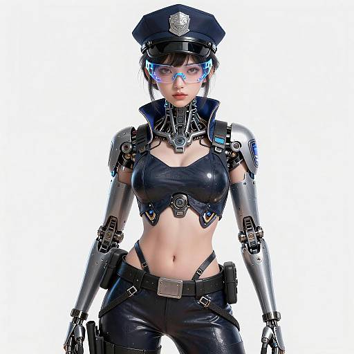 Futuristic Cyberpunk Agent Illustration