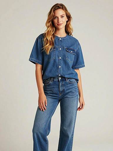 Minimal Denim Studio Fashion Portrait