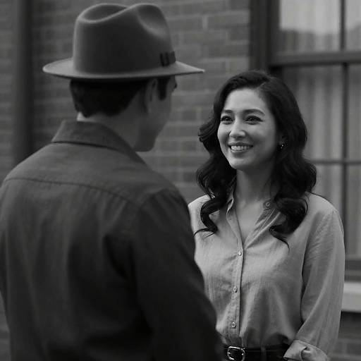 Candid Black-and-White Couple Portrait