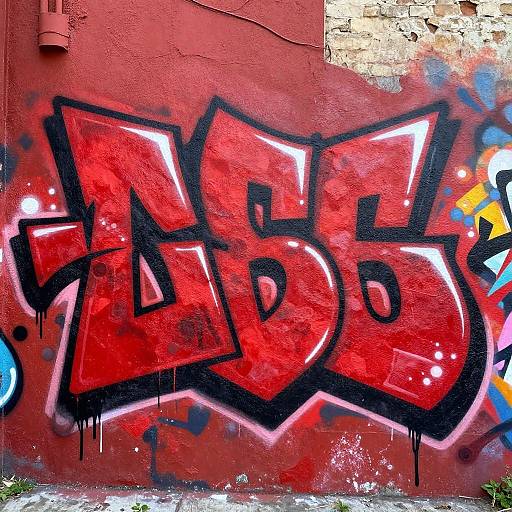 Vivid Red Street Art Mural