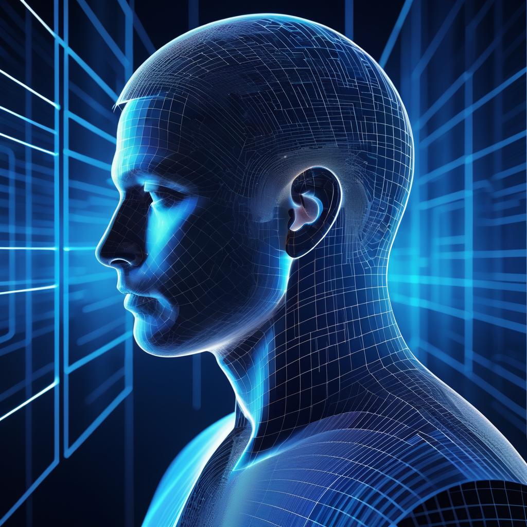 Futuristic 3D Man with Equations