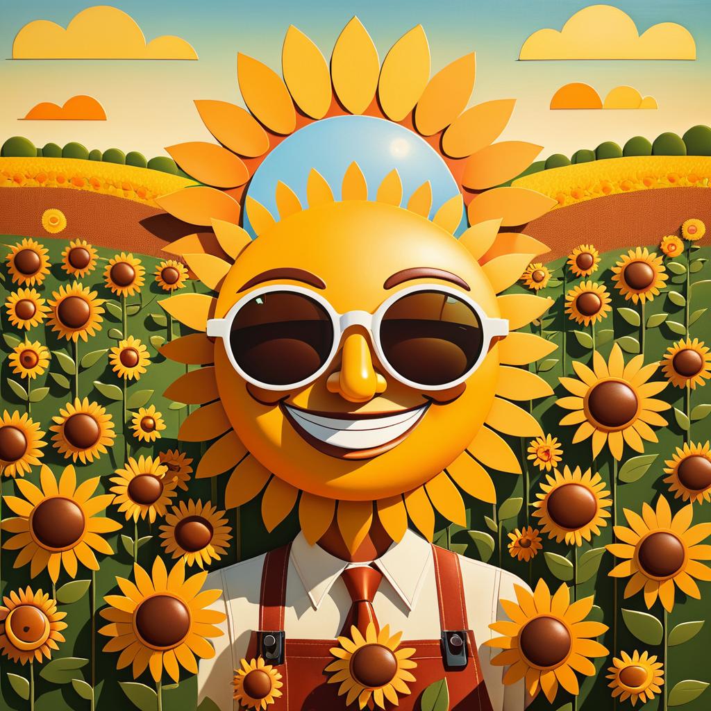 Cheerful Sun in Vintage Americana Style