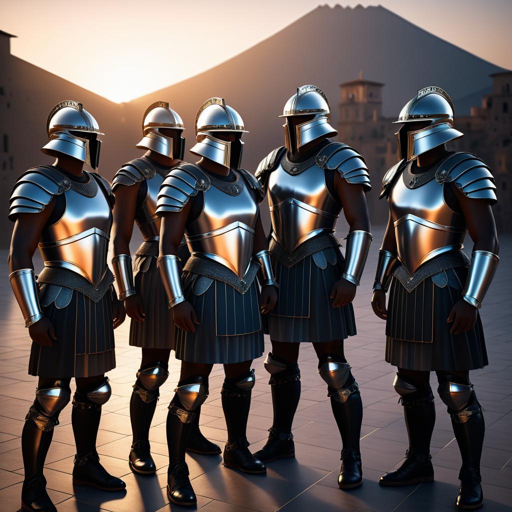 Surreal Gladiators with Pigeon Heads Portrait