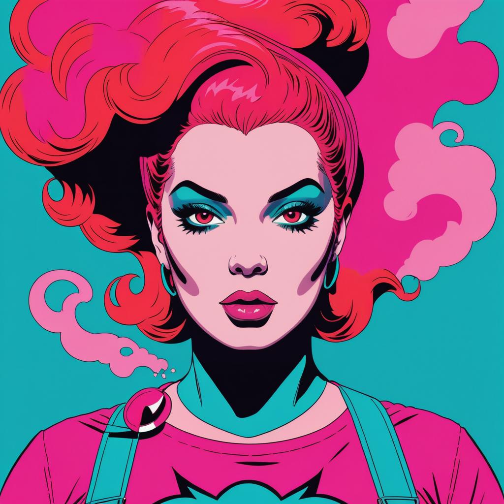 Vibrant Pop Art Superhero Illustration